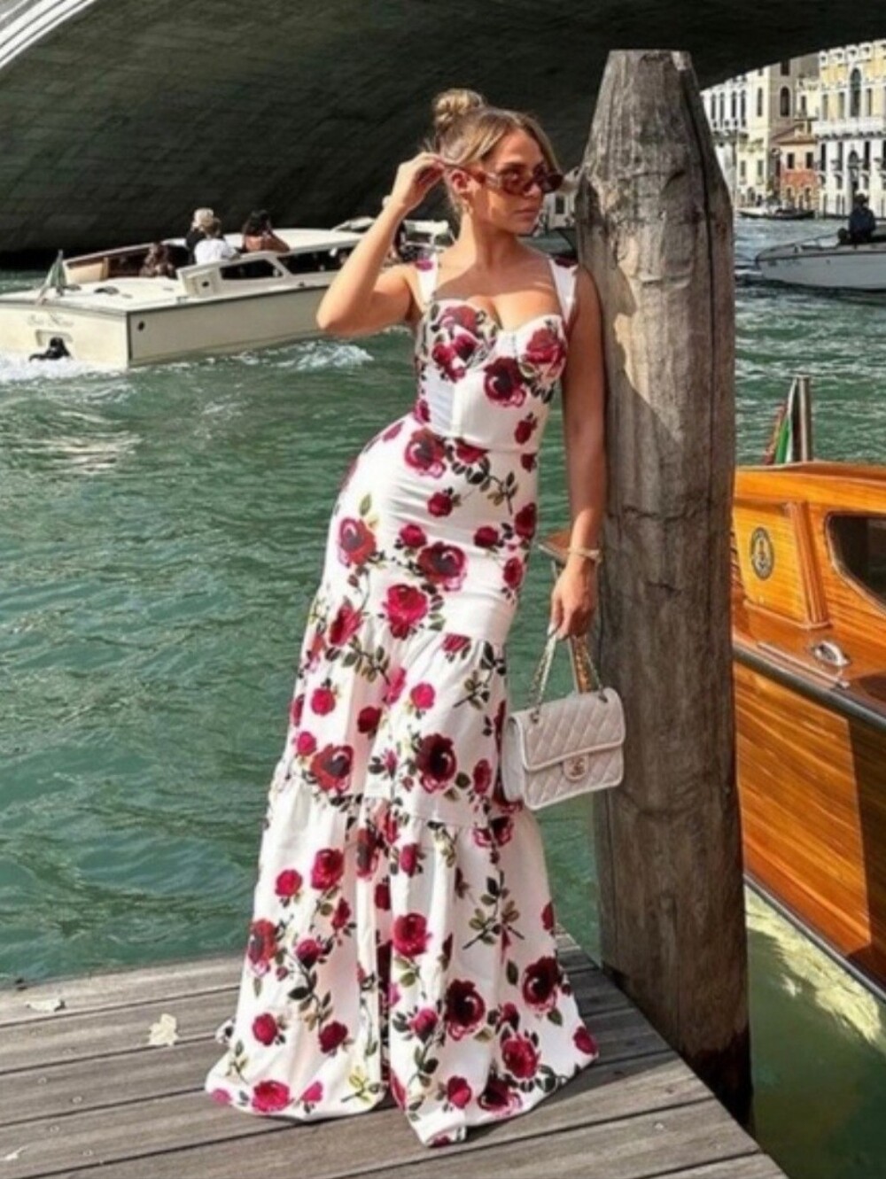 Nadine Merabi Juliet White Floral Maxi Dress Size 10